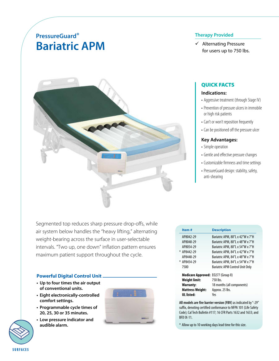 PressureGuard APM Bariatric Therapeutic Surface